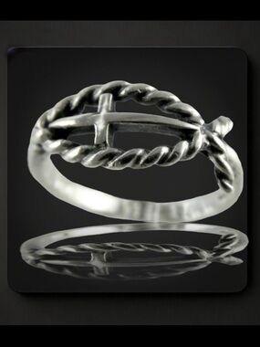 James Avery Retired ichthus twisted cable ring